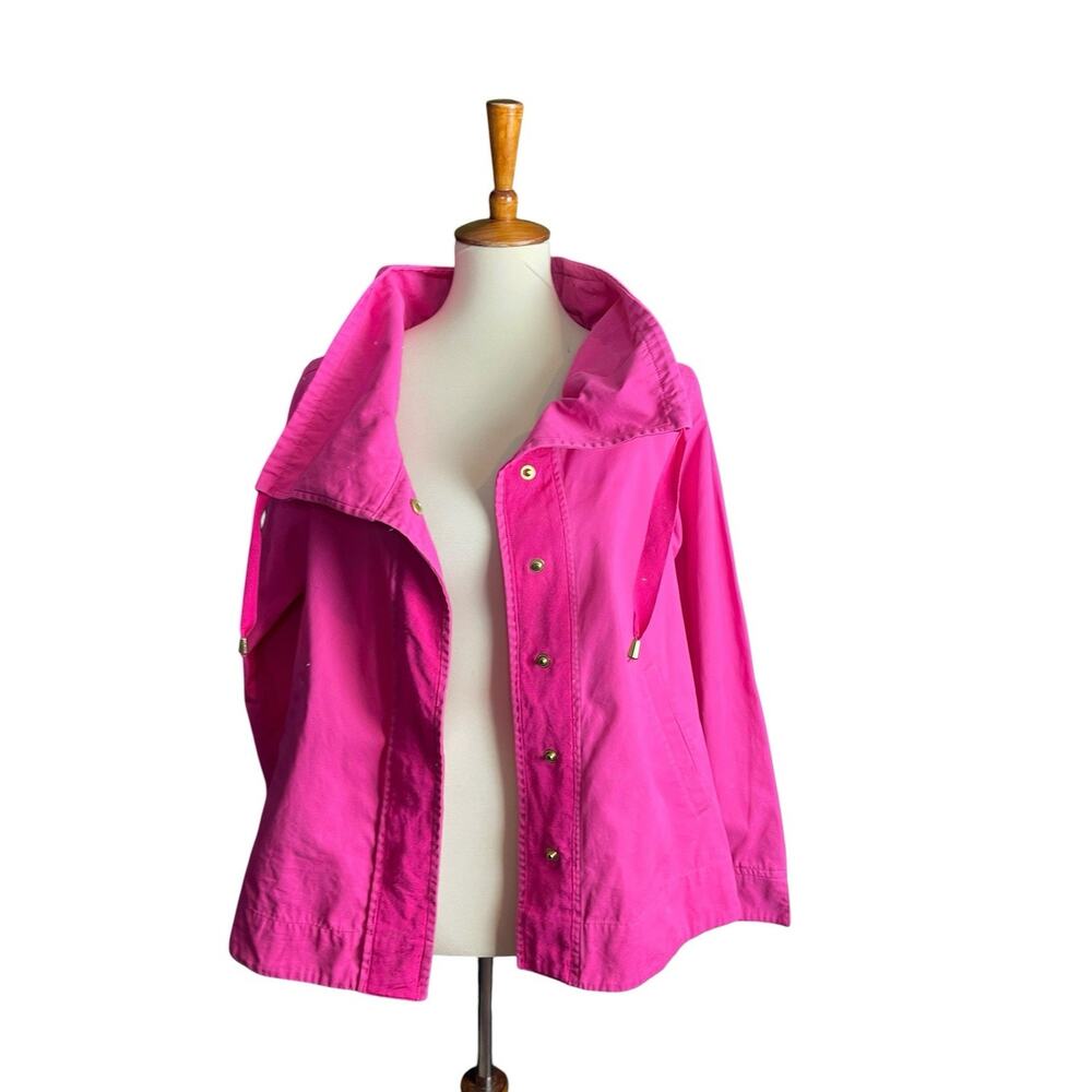 Crown And Ivy Jacket Womens XS Pink Woven Back Zipper Outdoor Cargo Full Zip - Picture 2 of 14